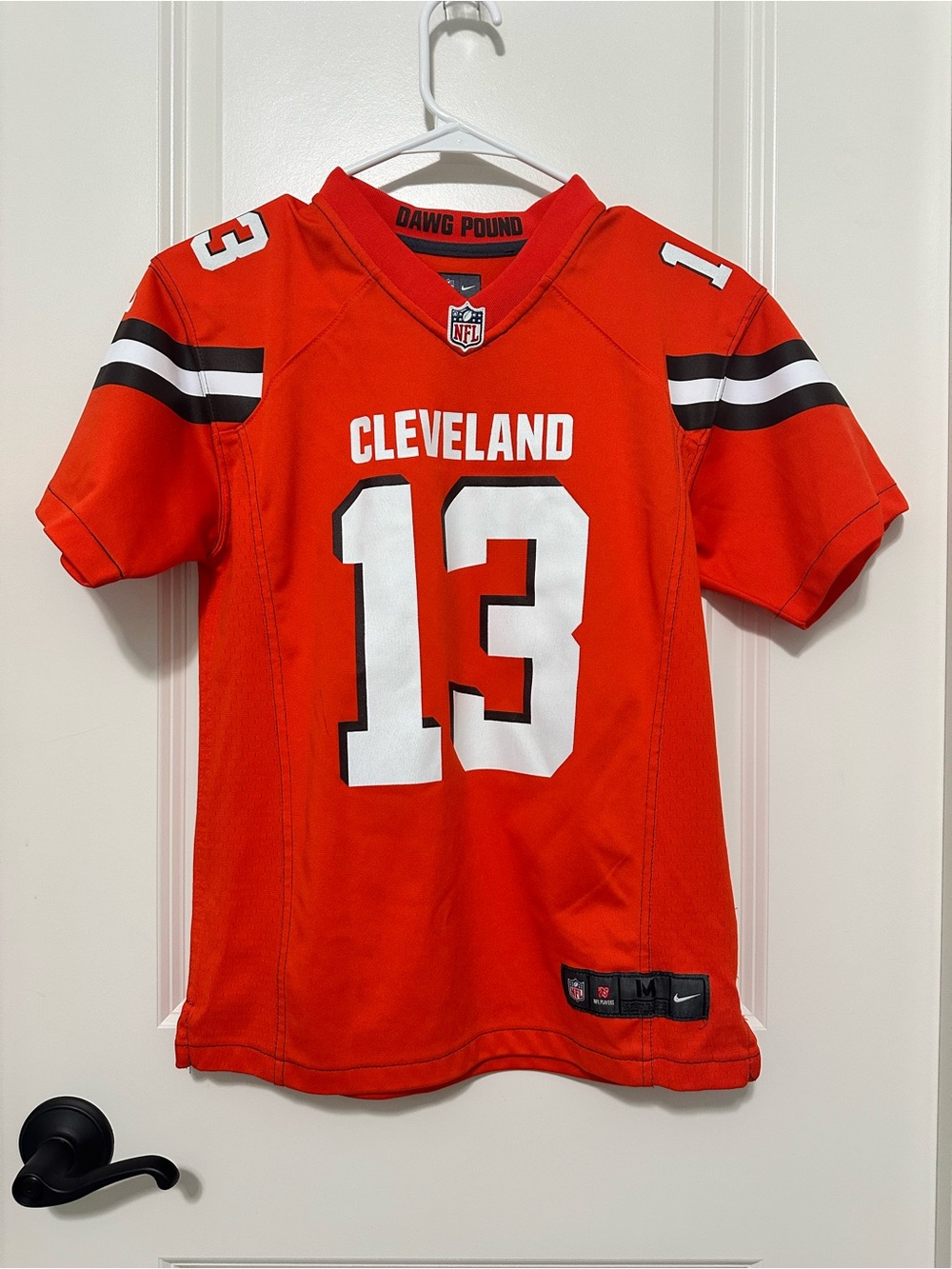 Nike Cleveland Kids Football Jersey in Orange & White #13